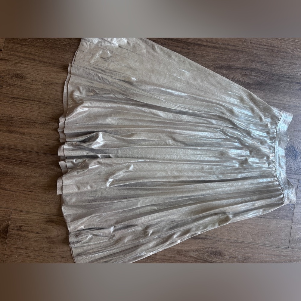 Gold Pleated Skirt - GREAT FOR HOLIDAY
